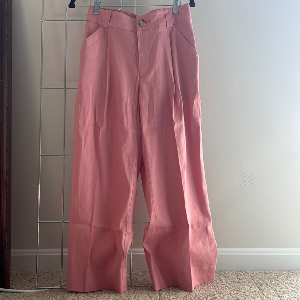 CAbi Pink Ankle Cropped Pants Relaxed Fit